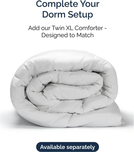 Vista 198 de Extra Deep Twin XL Sheet Set - 3 Piece College Dorm Room - White 01-Blanco