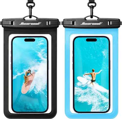Vista 48 de Hiearcool Funda impermeable IPX8 para iPhone 17/16/15/14 Pro Max, bolsa seca para teléfono celular para artículos esenciales de playa y crucero