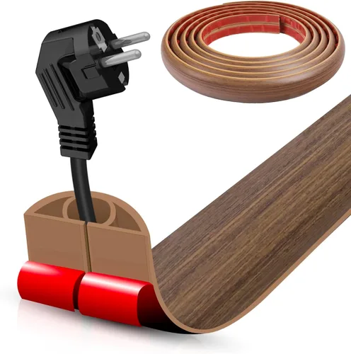 Vista 39 de Cubierta autoadhesiva para cables de suelo, gestión de cables de 3.3 pies, protector de tira de extensión para cables, evita tropiezos de cables