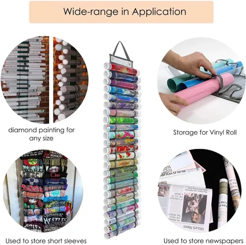 Vista 7 de Organizador de rollos de vinilo con 12 compartimentos para colgar - Montaje en pared