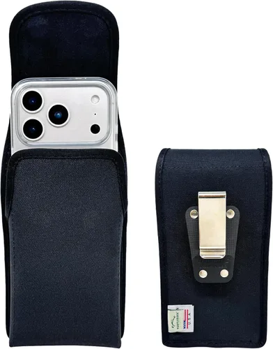 Vista 14 de Turtleback Soporte para cinturón para iPhone 17 Pro y 17Air, pequeño se adapta con fundas delgadas MagSafe o TechWave, funda horizontal de cuero
