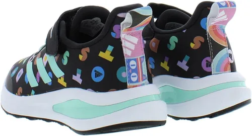 Vista 2 de adidas Fortarun - Tenis de correr elásticos unisex para niños Core NegroNube BlancoGris Seis