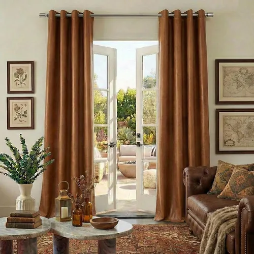 Vista 11 de NICETOWN Cortinas de terciopelo beige 100% opacas de 84 pulgadas de largo, 52 pulgadas de ancho, 2 paneles para dormitorio y sala de estar, cortinas