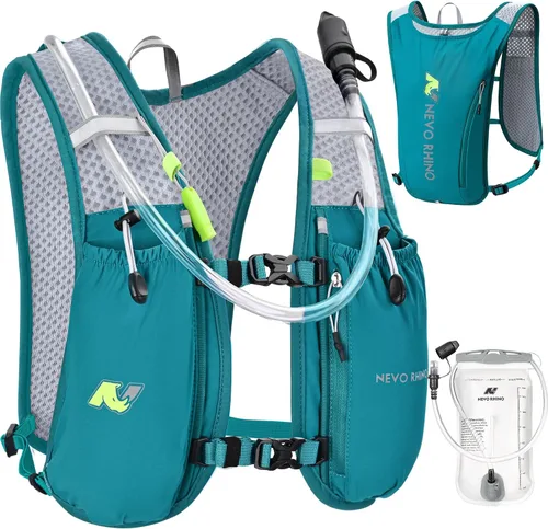 Vista 10 de N NEVO RHINO Chaleco para correr, chaleco de hidratación de 5 litros con vejiga de agua de 1.5 L, mochila de hidratación ligera para senderismo