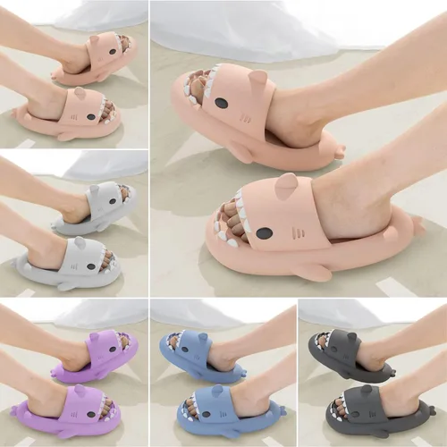 Vista 5 de MUMIK Sandalias de tiburón para niños, pantuflas de tiburón mejoradas, sandalias de tiburón en la nube, antideslizantes, suela gruesa, cómodas