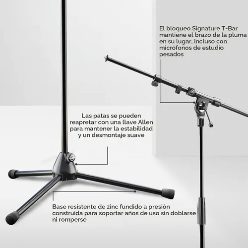 Vista 3 de K & M Soporte para micrófono con brazo telescópico