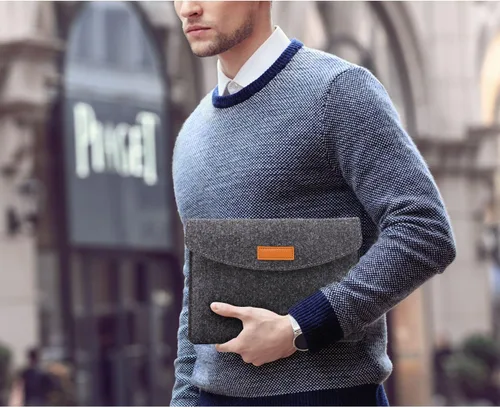 Vista 7 de MoKo Bolsa de 7-8 Pulgadas, Funda Protectora de Feltro para Tablet Portátil Compatible con iPad Mini (A17 Pro) 8.3" 2024, iPad Mini 6/5/4/3/2/1, Gris