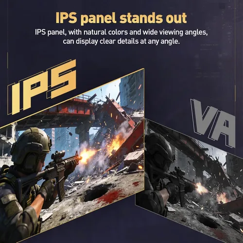 Vista 3 de KOORUI Monitor de juegos de 24 pulgadas 144Hz Full HD 1920 x 1080p IPS ultra delgado con HDMI VGA, sincronización adaptativa, 99% SRGB, VESA