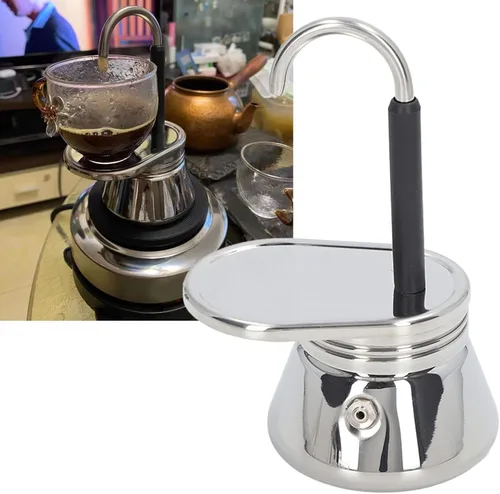 Vista 4 de CHICIRIS Cafetera para estufa, olla de moca ligera de acero inoxidable de una sola boquilla para acampar al aire libre, uso doméstico