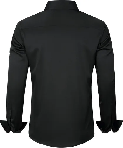 Vista 2 de J.VER Men's Dress Shirts Solid Long Sleeve Stretch Wrinkle-Free Formal Shirt Business Casual Button Down Shirts