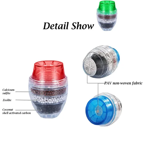 Vista 3 de 3 paquetes de filtros de agua para grifo, purificador de grifo de cocina, carbón activado que elimina el fluoruro de cloro, metales pesados, agua