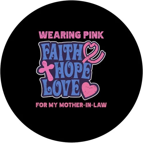 Vista 3 de Wearing pink for my Nama faith hope love breast cancer PopSockets Swappable PopGrip