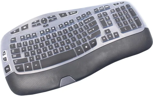 Vista 4 de Logitech K350 MK570 MK570 - Funda de silicona para teclado inalámbrico, Logitech K350 MK550 MK570 (negro)