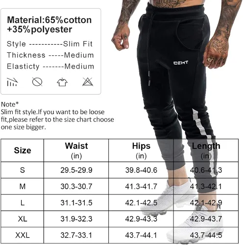 Vista 6 de Wangdo Pantalones deportivos ajustados para hombre, pantalones de entrenamiento para gimnasio, pantalones deportivos cónicos, pantalones deportivos