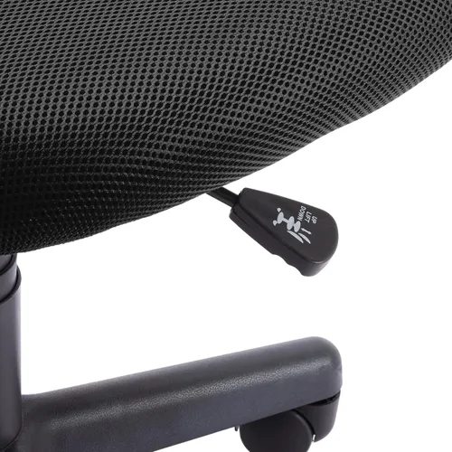 Vista 7 de Amazon Basics Silla de oficina con respaldo bajo, malla transpirable, altura ajustable, asiento acolchado, ruedas giratorias, soporte de espalda