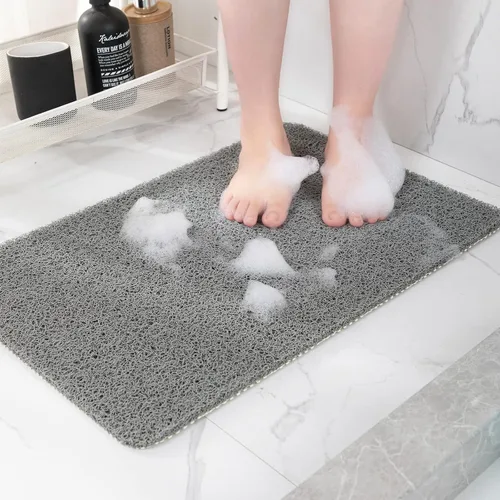 Vista 24 de Hargiis - Tapete antideslizante de secado rápido para tina y ducha, tapete exfoliante para pies, para baño, cocina u hotel, beige, 24 x 16 pulgadas