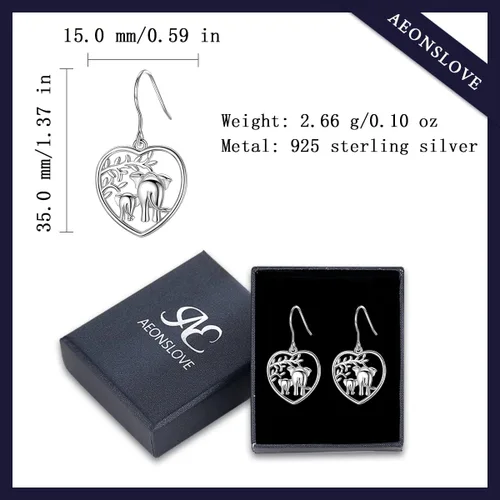 Vista 7 de AEONSLOVE Regalos de elefante para mujer, aretes de elefante de plata de ley 925, joyería de elefante, regalo de elefantes para mujeres, madres