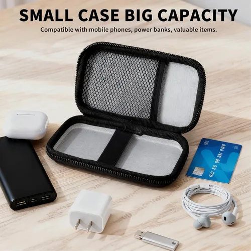 Vista 5 de Funda rígida resistente al fuego de 6500 °F, bolsa organizadora electrónica impermeable, funda de transporte EVA a prueba de golpes para teléfonos