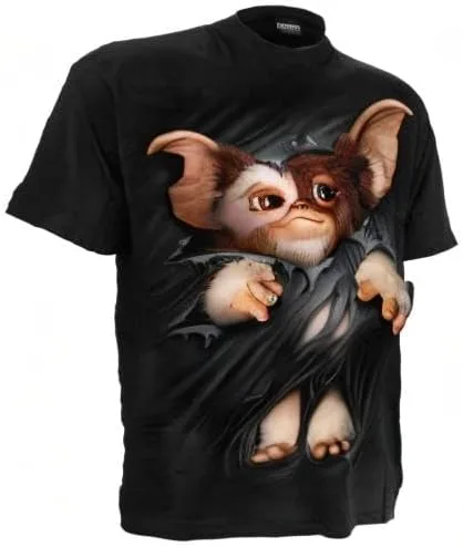 Vista 5 de WB Studio - Gremlins - Gizmo - Camiseta con estampado frontal Negro