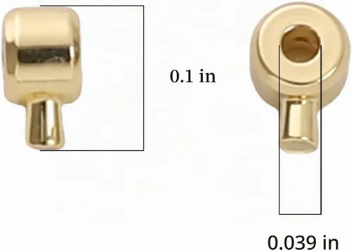 Vista 2 de BEADIA - Hebilla de línea de pesca cilíndrica chapada en oro de 14 quilates, tapas de extremo de 3.2 mm, 30 piezas para hacer joyas Hebilla de línea