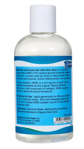 Vista 3 de KALA HEALTH MSMPure MSM Gel con Aloe Orgánico 8oz y MSM Coarse Flakes 8.8oz Bundle