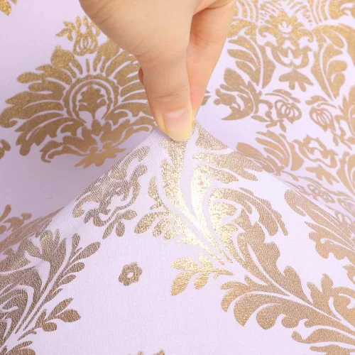 Vista 7 de Juego de 1 fundas decorativas para sillas de comedor, con estampado de flores doradas, extraíbles, lavables, de elastano, para fiestas, bodas Oro