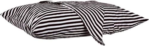 Vista 3 de rockcloud Juego de fundas de almohada de 400 hilos, 100% algodón, tamaño estándar, 2 piezas, rayas negras