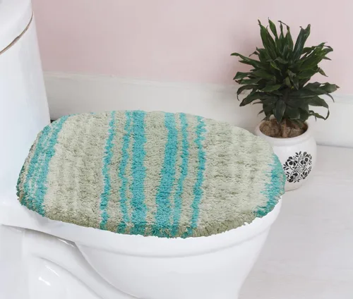 Vista 47 de Home Weavers Gradation Collection - Alfombra de baño 100% algodón, suave y absorbente, antideslizante, lavable a máquina, rectangular, 17 x 24 Beige
