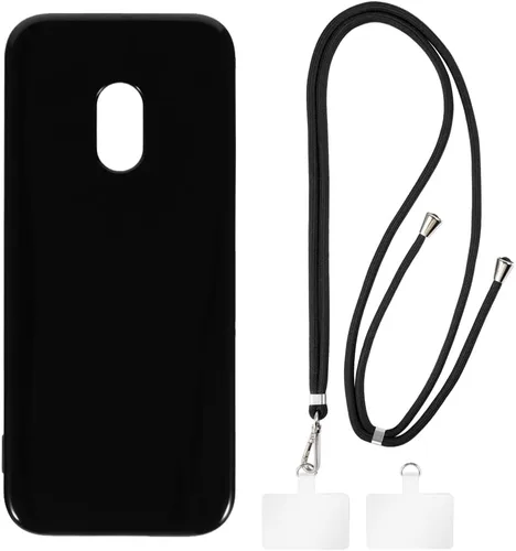 Vista 8 de Funda y cordón para Nokia 225 4G 2024 - transparente+negro Juego de 2.4 pulgadas que incluye funda protectora y correa desmontable para el cuello