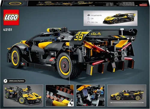 Vista 7 de LEGO 42151 Technic Bugatti - Coche de juguete de carreras, modelo de coche coleccionable, vehículos icónicos de 9 años