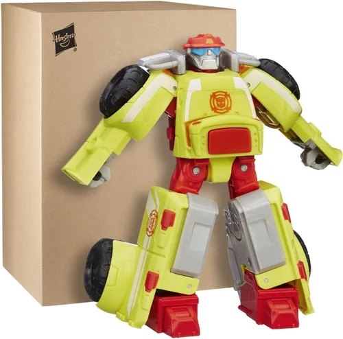 Vista 2 de Playskool, Figura de Fire Bot Héroes de Transformers, Bot del Equipo de Rescate