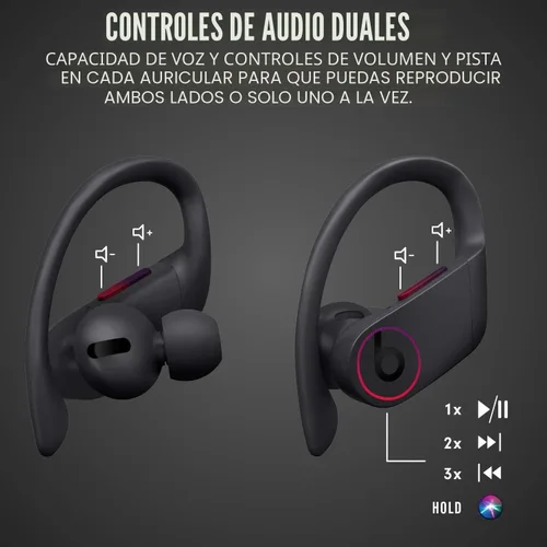 Vista 3 de PowerBeats Pro - Auriculares Bluetooth totalmente inalámbricos y de alto rendimiento, color negro (renovado)