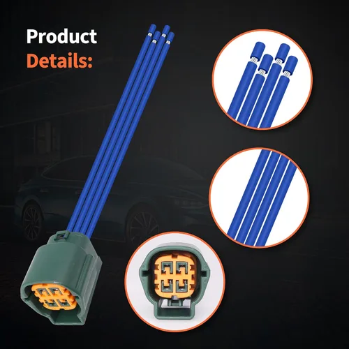 Vista 2 de HiSport Conector de 4 cables de 4 pines y 4 vías para sensor O2 compatible con Nissan Altima 2002-2007, Sentra 2002-2006, Frontier 2005-2019, Titan
