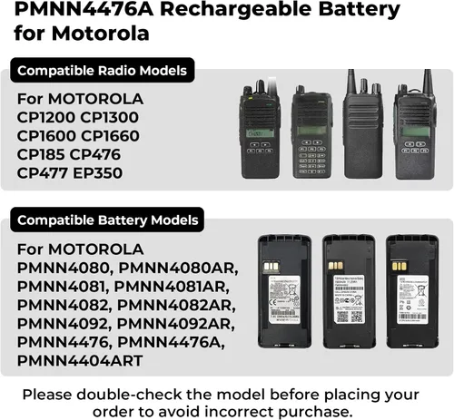 Vista 6 de 7.4V 2600mAh Li-ion PMNN476A Batería de repuesto para Motorola CP1200 CP1300 CP1600 CP1660 CP185 EP350 XiR C1200 Radio bidireccional