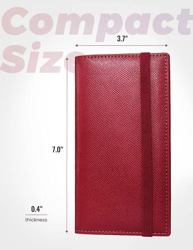 Vista 114 de Yarnic Funda para chequera personal, soporte para chequera con soporte para bolígrafo y divisor de plástico transparente integrado para cheques Rosa