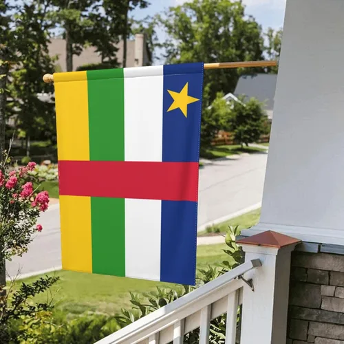 Vista 8 de Flag of the Central African Republic Garden Flag 12.5"x18" Inch Double Sided Garden Flags Home Lawn Outdoor Decor Flags Party Banner Welcome Flag