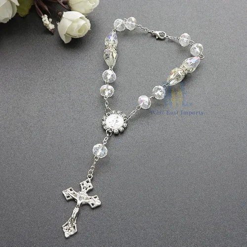 Vista 5 de Rosario de la década de cristal Bautizo Fiesta Favor (12 piezas) Quinceañera Boda Primera Comunión Niño Niña Regalo Bautizo Celebración de Eventos