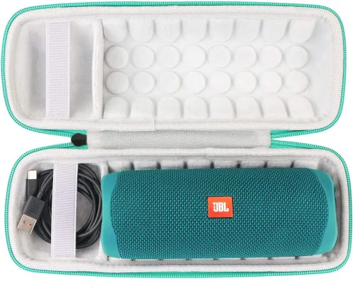 Vista 5 de Khanka Estuche rígido de viaje para altavoz Bluetooth impermeable JBL Flip Verde azulado