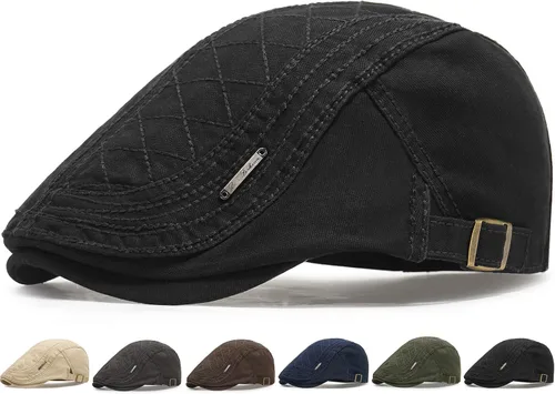Vista 17 de Initlove Gorra de algodón para hombre, boina de hiedra de algodón para conducir