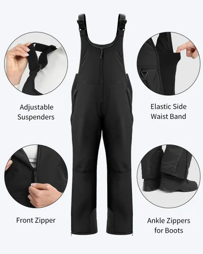 Vista 3 de Sportneer Pantalones de nieve para mujer, pantalones de esquí con aislamiento esencial para mujer, overol para esquí y snowboard