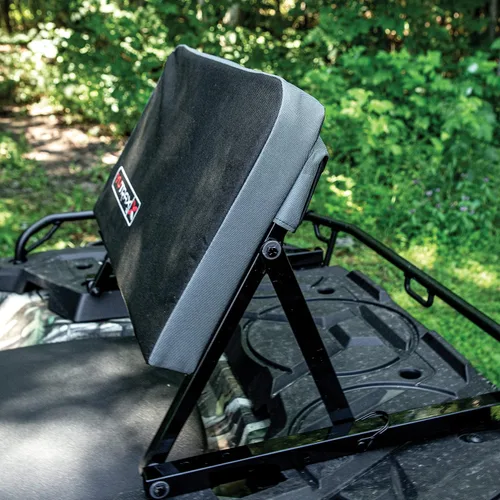 Vista 5 de YUTRAX Respaldo universal para montaje en ATV, marco de asiento de acero resistente, posiciones ajustables del respaldo del asiento, cojín de 2