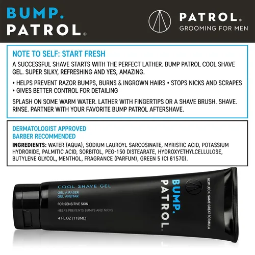 Vista 2 de Bump Patrol Cool Shave Gel 4 oz. Tubo (Sensitive)