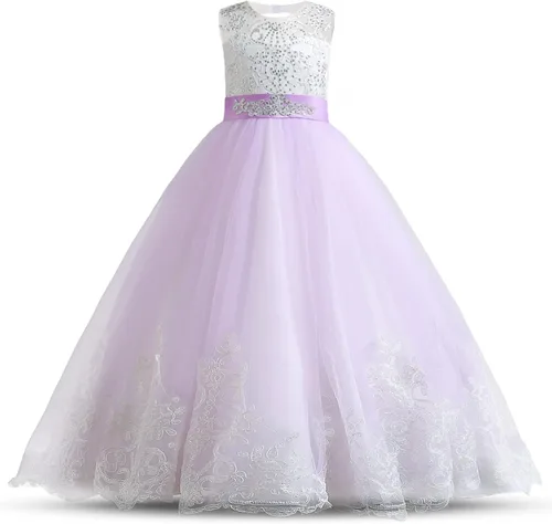 Vista 3 de NNJXD - Vestido largo de tul para niñas