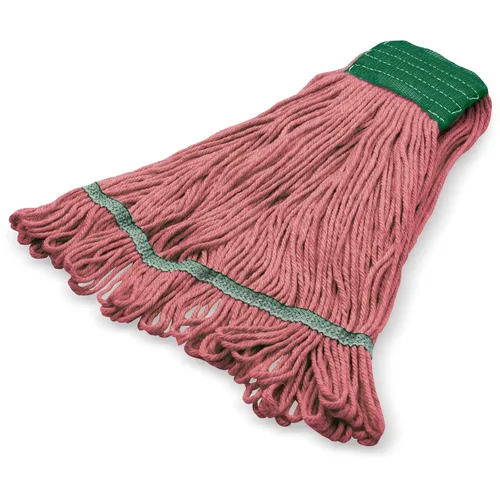 Vista 6 de SPARTA Flo-Pac - Cabezal de trapeador de algodón, extremos de bucle, banda ancha con banda verde de 5 pulgadas para limpieza organizada, mediano