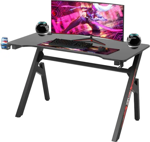 Vista 9 de FDW Escritorio para computadora, escritorio para videojuegos, mesa de computadora para estudiantes, escritorio de oficina, mesa de estación