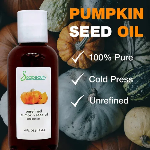 Vista 2 de Soapeauty Aceite virgen de semilla de calabaza cruda para el crecimiento de la piel y el cabello, remedio de aceite 100% puro, prensado en frío