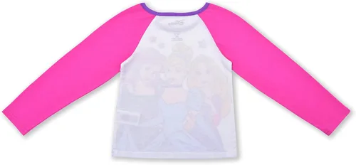Vista 3 de Disney Rapunzel, Cenicienta y Ariel - Conjunto de camisa de manga larga y pantalón deportivo para niñas pequeñas y niños pequeños, rosagris