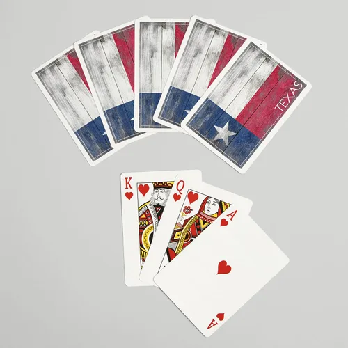 Vista 7 de Lantern Press Bandera rústica del estado de Texas (52 cartas de juego, baraja de cartas de tamaño póquer con comodines)