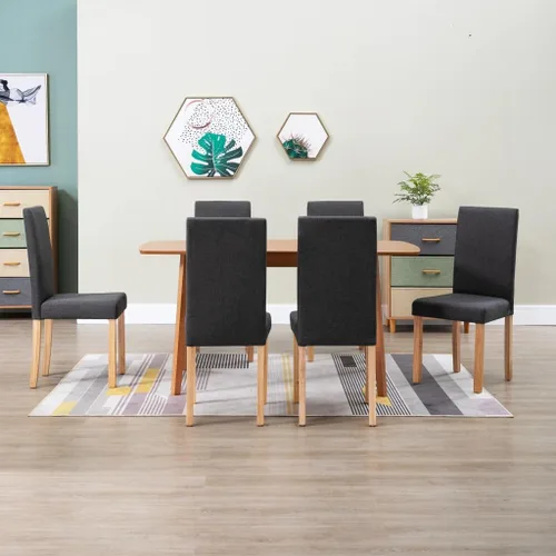 Vista 21 de 2-Pack Black Fabric Dining Chairs with Rubber Wood Frame, Modern Farmhouse Accent Chairs for Kitchen Dining Room, Comfortable Upholstered Seats
