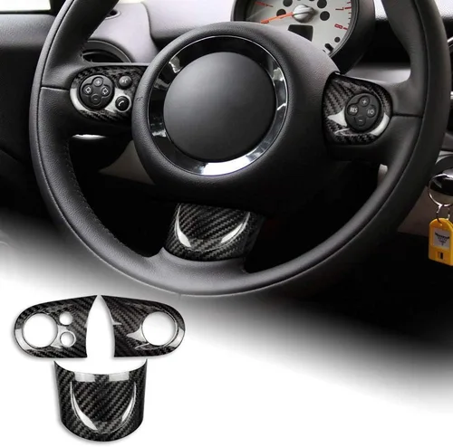 Vista 8 de AIRSPEED Pegatinas de Botón del Volante de Automóvil de Fibra de Carbono para Mini Cooper Clubman F54 F55 F56 F60 Countryman Cabrio F57 Accesorios